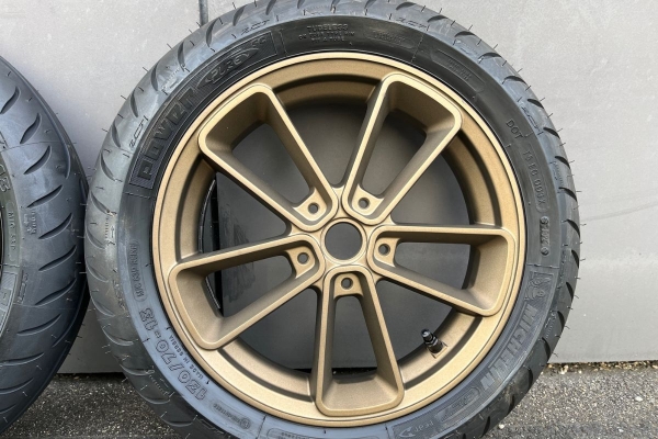 SIP PORDOI 13 Zoll Felgen KIT bronze matt mit 13" Michelin Power Pure SC Reifen